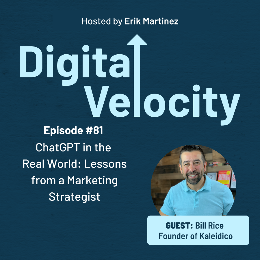 digitalvelocityagency.com/episode-81-ChatGPT-in-the-Real-World-Lessons-from-a-Marketing-Strategist-with-Bill-Rice